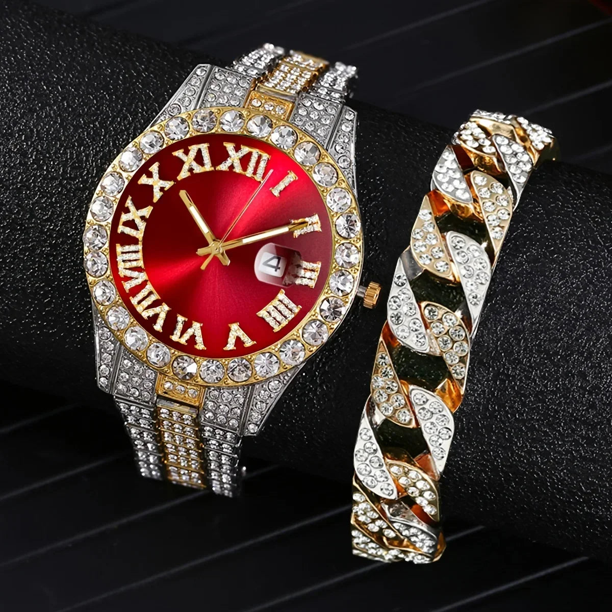Hip Hop Watch  Watch Luxury Water Proof Brand Watches Stainless Steel Round Clock  Quartz Wrist Watches Gift